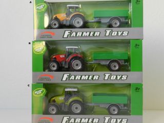 Obrázek z Traktor s vlečkou kovový 18cm, 3druhy 